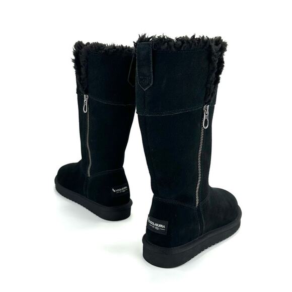 Koolaburra By Ugg Black Winter Boot Size 7 Suede Wool Lining Foldable Tall/Short - Picture 14 of 14